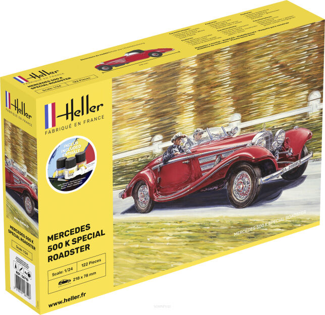 HELLER 56710 Starter Set - Mercedes-Benz 500 K Special Roadster - 1:24
