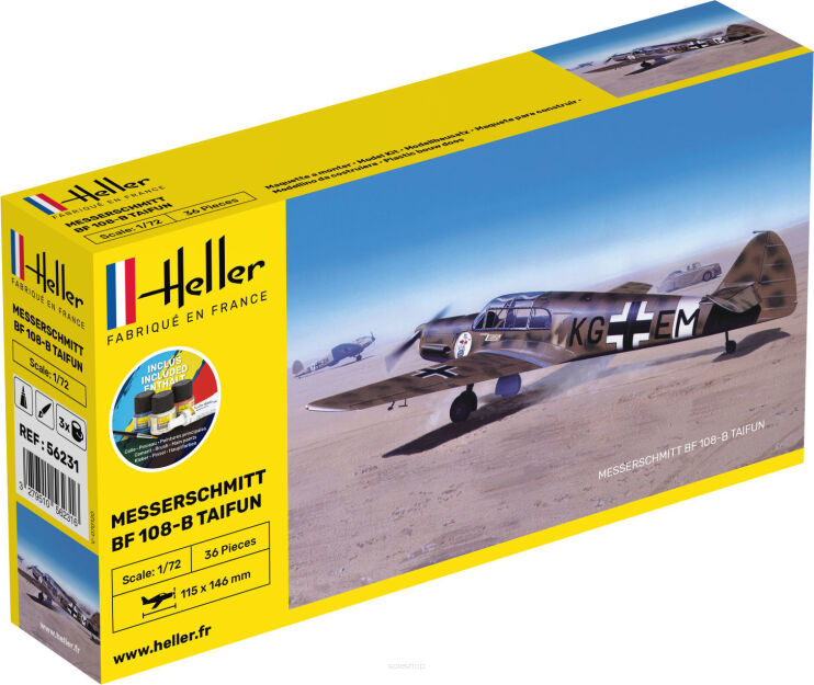 HELLER 56231 Starter Set - Messerschmitt Bf 108 B Taifun - 1:72