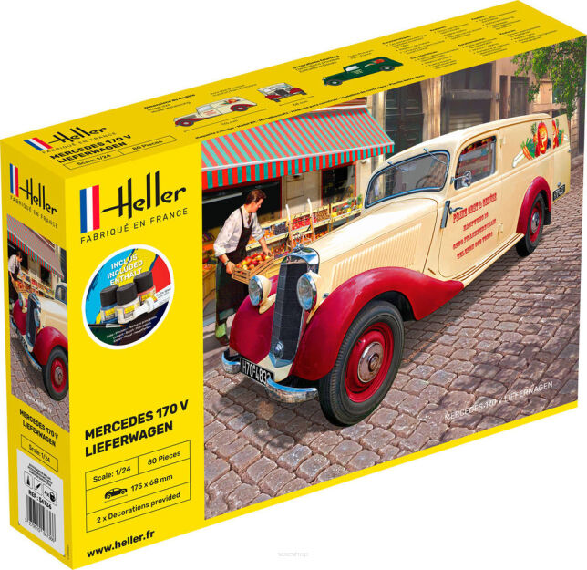 HELLER 56736 Starter Set - Mercedes Benz 170 Lieferwagen - 1:24