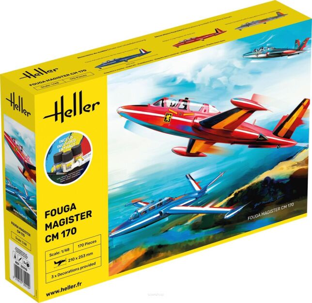 HELLER 35510 Starter Set - Fouga Magister CM170 - 1:48