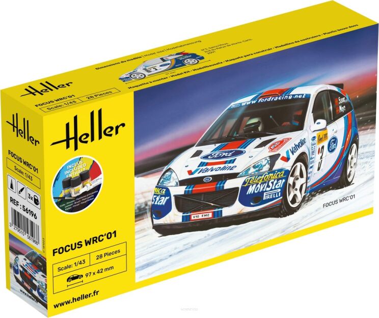HELLER 56196 Starter Set - Ford Focus WRC 2001 - 1:43