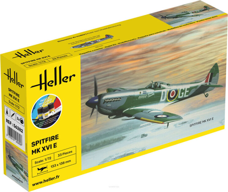 HELLER 56282 Starter Set - Spitfire MK XVI - 1:72