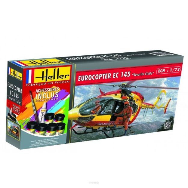 HELLER 56375 Starter Set - Eurocopter EC 145 Sécurité Civile - 1:72