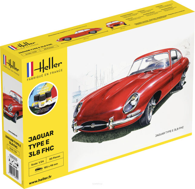 HELLER 56709 Starter Set - Jaguar Type E 3L8 FHC - 1:24