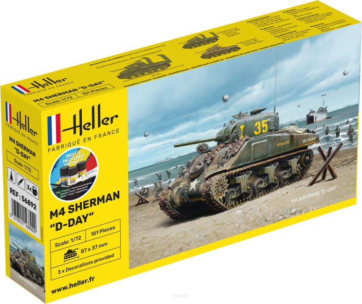 HELLER 56892 Starter Set - M4 Sherman D-Day - 1:72