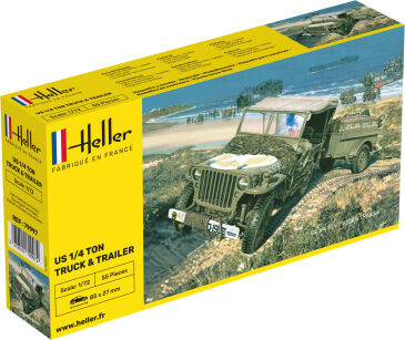 HELLER 79997 Jeep Willis z przyczepą - 1:72