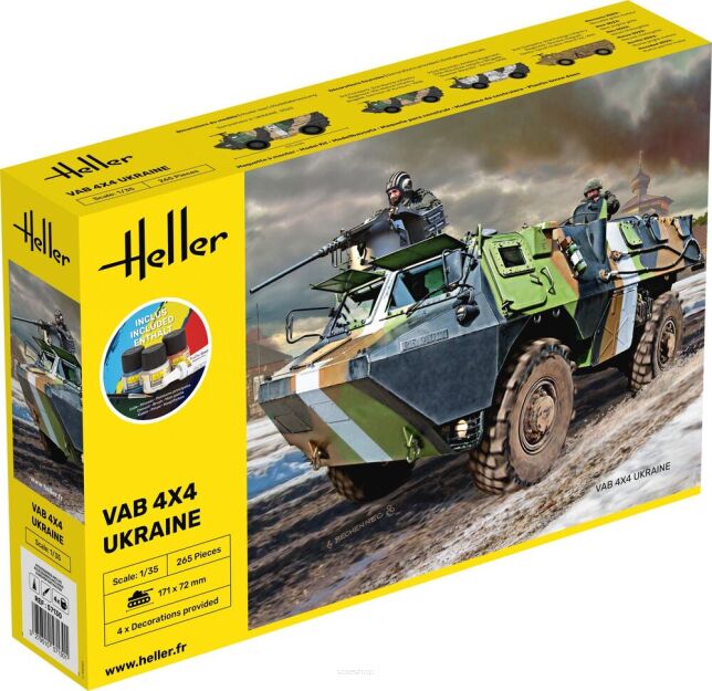 HELLER 57130 Starter Set - Pojazd opancerzony VAB 4x4 Ukraine - 1:35