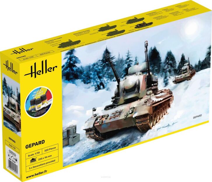HELLER 57127 Starter Set - Działo przeciwlotnicze Gepard (FlakPz Gepard) - 1:35