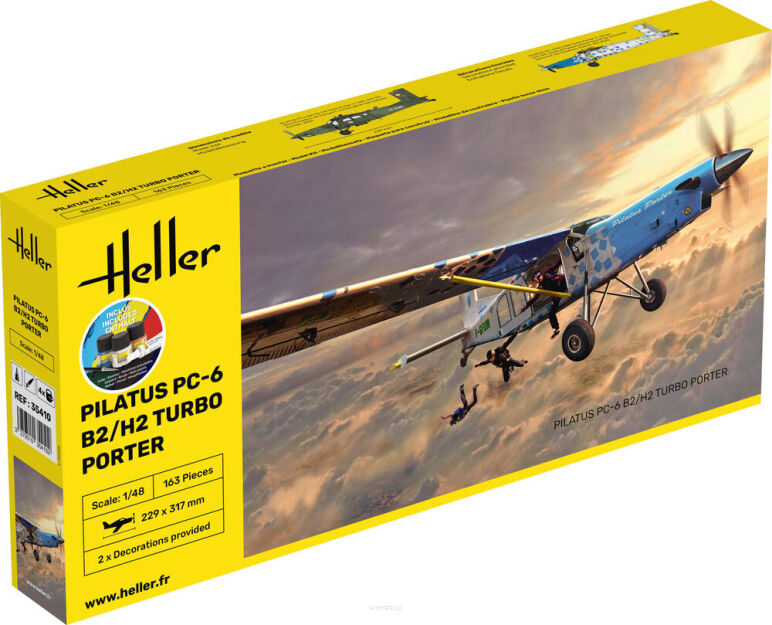 HELLER 35410 Starter Set - Pilatus PC-6 B2/H2 Turbo Porter - 1:48
