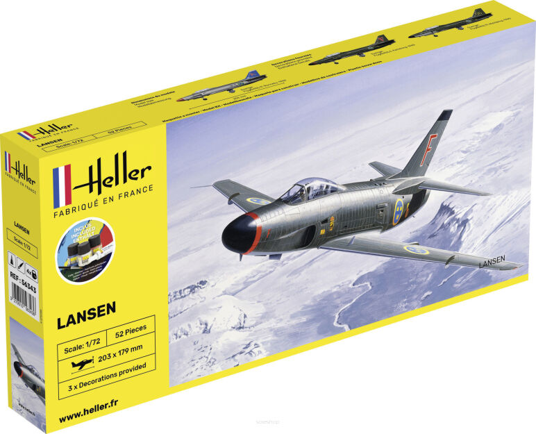 HELLER 56343 Starter Set - SAAB 32 Lansen - 1:72