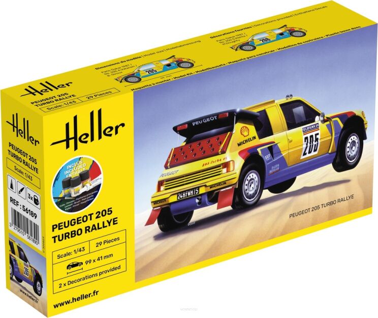 HELLER 56189 Starter Set - Peugeot 205 Turbo Rally - 1:43